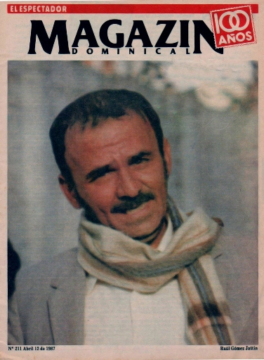 Gómez Jattin como portada prinicipal de la Revista Magazin Dominical del Espectador de Bogotá