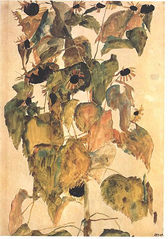 338px-Schiele_-_Sonnenblumen